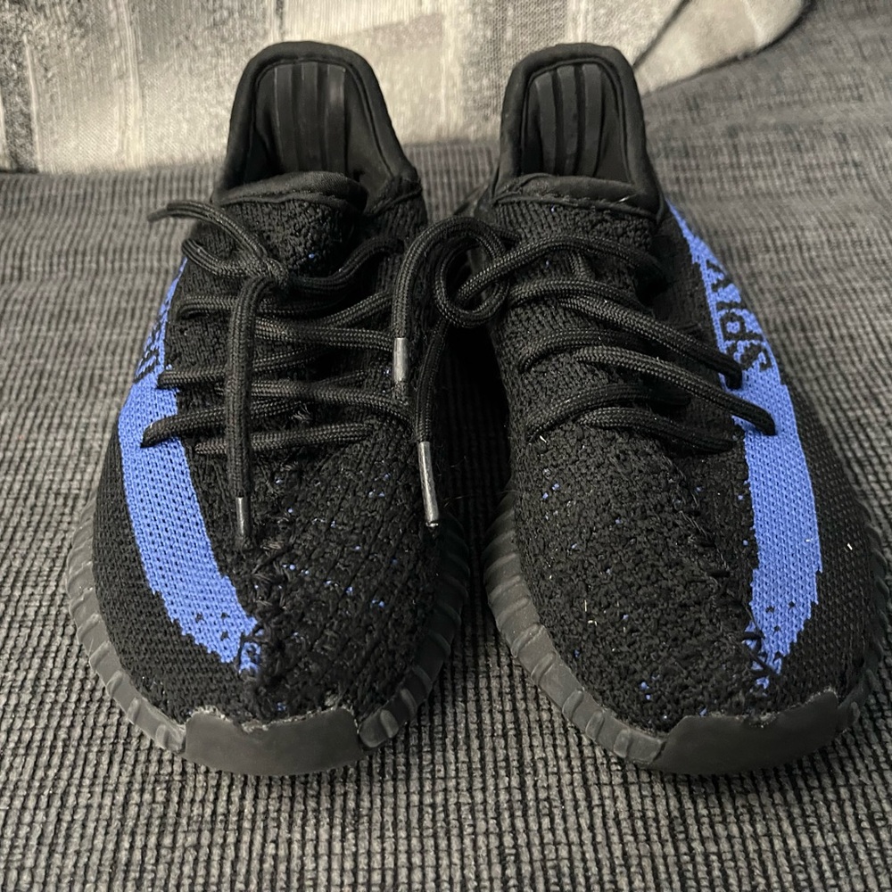 Adidas Kids Black and Blue Sneakers size 12 big boys